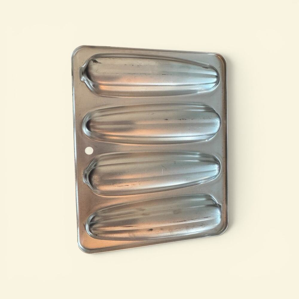 vintage aluminum corn cob husk muffin corn bread mold retro decor kitchen baking